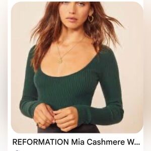 Reformation Forest Green Knit Top